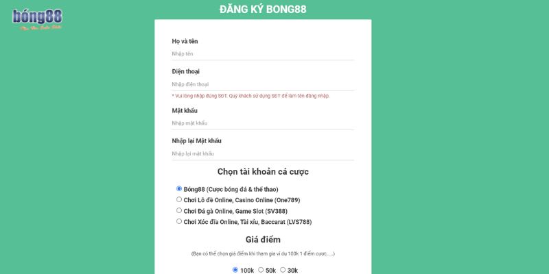 Hướng dẫn 4 bước chi tiết đăng ký Bong88 nhanh gọn lẹ 1 Đăng ký Bong88 với 4 bước